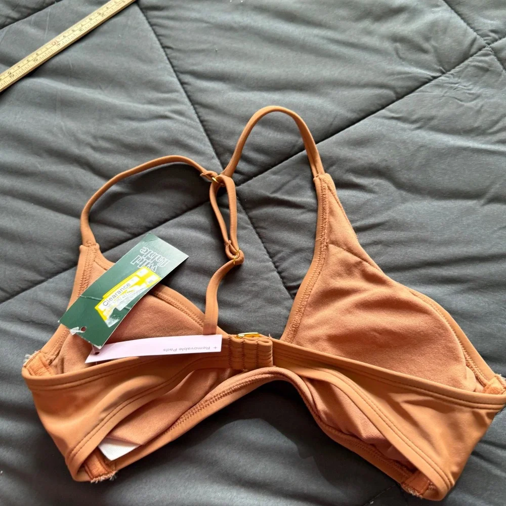 Wild Fable Bikini Top Women XS Beige NWT Adjustable‎ Racerback Removable Pads